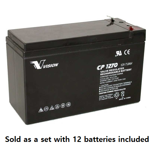 PM0019-12: 12V 7AH SLA Battery, .250 Terminal (T2) - QTY: 12