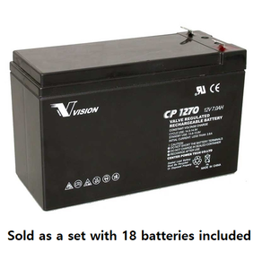 PM0019-18: 12V 7AH SLA Battery, .250 Terminal (T2) - QTY: 18