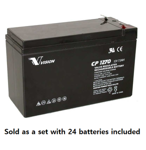 PM0019-24: 12V 7AH SLA Battery, .250 Terminal (T2) - QTY: 24