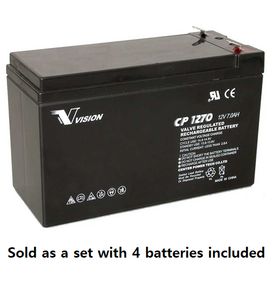 PM0019-4: 12V 7AH SLA Battery, .250 Terminal (T2) - QTY: 4