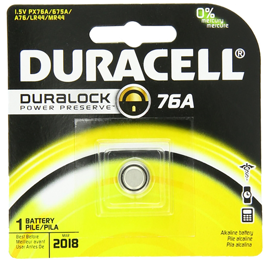 PM0041:  DURACELL 1.5V PX76A 675A A76 LR44 MR44 BATTERY ALKALINE